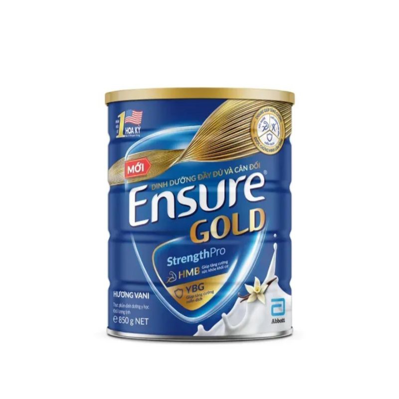 Sữa bột Ensure Gold hương vani/ lúa mạch/ Vani ít ngọt/ Cà phê lon 850g