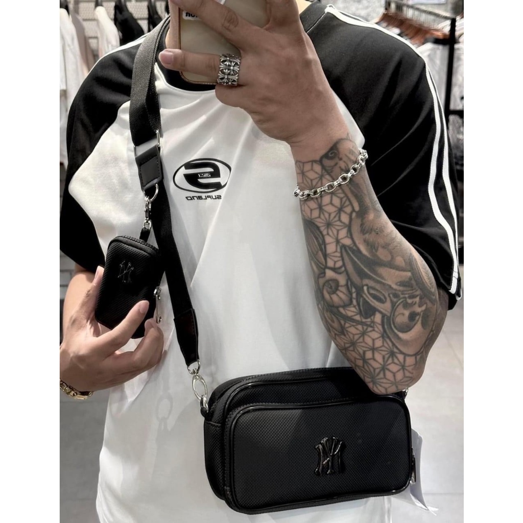 Túi đeo chéo mlb hàng xuất dư cao cấp , Túi bao tử nam chính hãng full hộp có túi nhỏ đi kèm_SHOP MIKE TX10