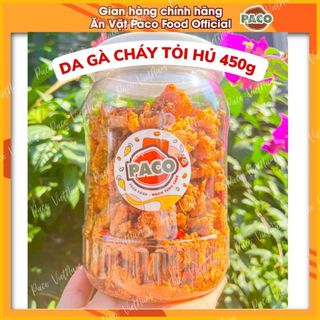 Da gà cháy tỏi thơm vị bơ giòn ngon chuẩn vị paco food hủ lớn 450g