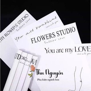 Tập 10 tờ giấy chữ You Are My Love, Flowers Studio khổ nhỏ 30 x45cm lót trong bó hoa chất liệu không thấm nước