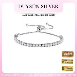 Lắc tay bạc Ý 925 mạ vàng trắng kiểu dáng dây rút DUYSON SILVER, vòng tay bạc nữ [LTXK2]