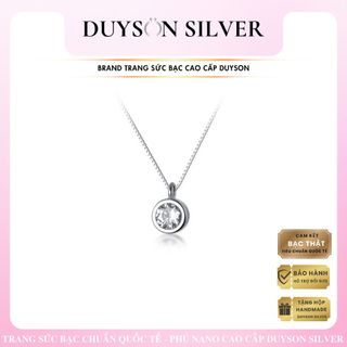 Dây chuyền bạc 925 mặt đá ổ tròn đơn giản, vòng cổ bạc 925 cá tính DUYSON SILVER [DCKX11]