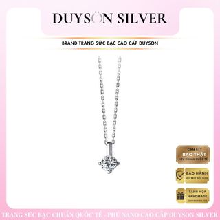 Dây chuyền bạc 925 DUYSON SILVER, Vòng cổ nữ đính đá tròn đơn giản cá tính [DCKX22]