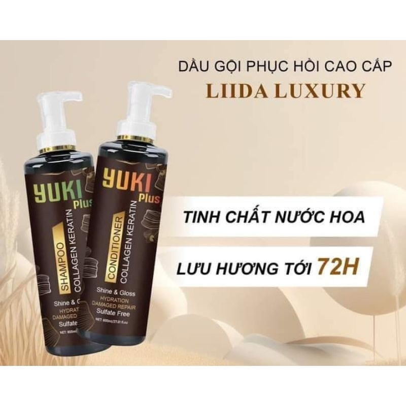 (Chính hãng) Dầu gội xả yuki plus 800ml sỉ salon spa hương thơm mềm mượt