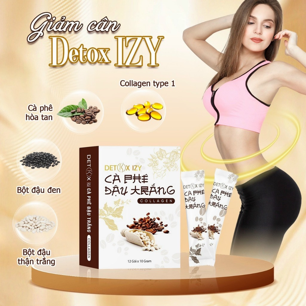 (Hộp 10gói) Detox Coffee Collagen Đánh Bay Mỡ Thừa