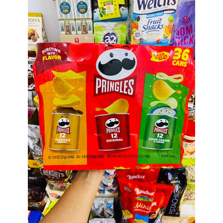 Thùng 36 hộp bánh snack khoai tây pringles mỹ siêu ngon hàng mỹ