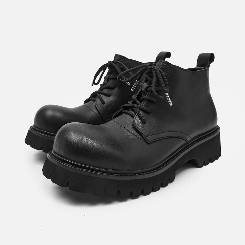 Giày Boots nam HOMME đế cao 5cm dây buộc 18911-R