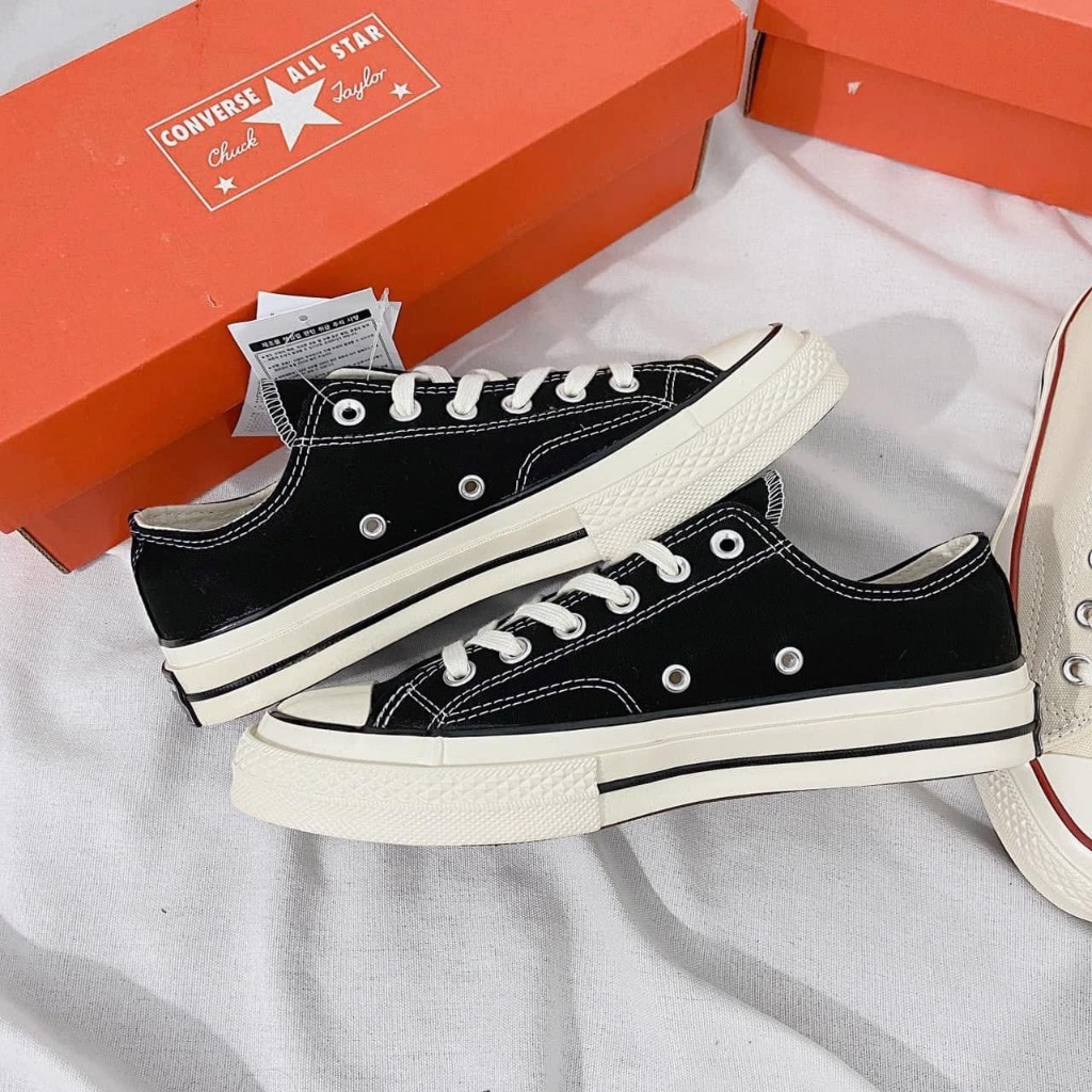 Giày Coverse Chuck taylor 1970s High - Low, Giầy CV 1970s Cổ Cao - Cổ Thấp  Đen Trắng mũi bóng Bản Basic Full Phụ kiện