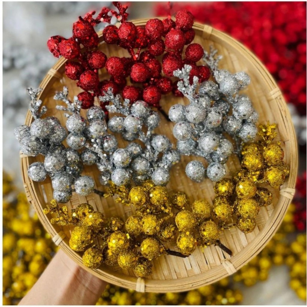 ĐÀO ĐÔNG .QUẢ SUNG .dùng trang trí tết .noel. trang trí giỏ quà .bình hoa .làm oản .tháp bia .tháp bánh