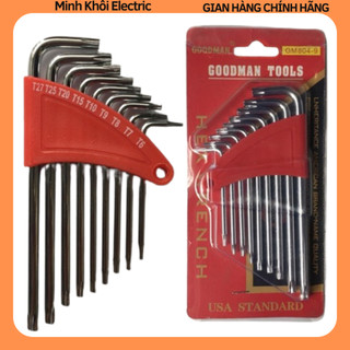 Bộ lục giác 9 chi tiết Goodman,bộ lục lăng,bộ lục năng,bộ lục giác đầu bi,bộ lục giác đa năng,bộ khóa lục giác bi Goodma