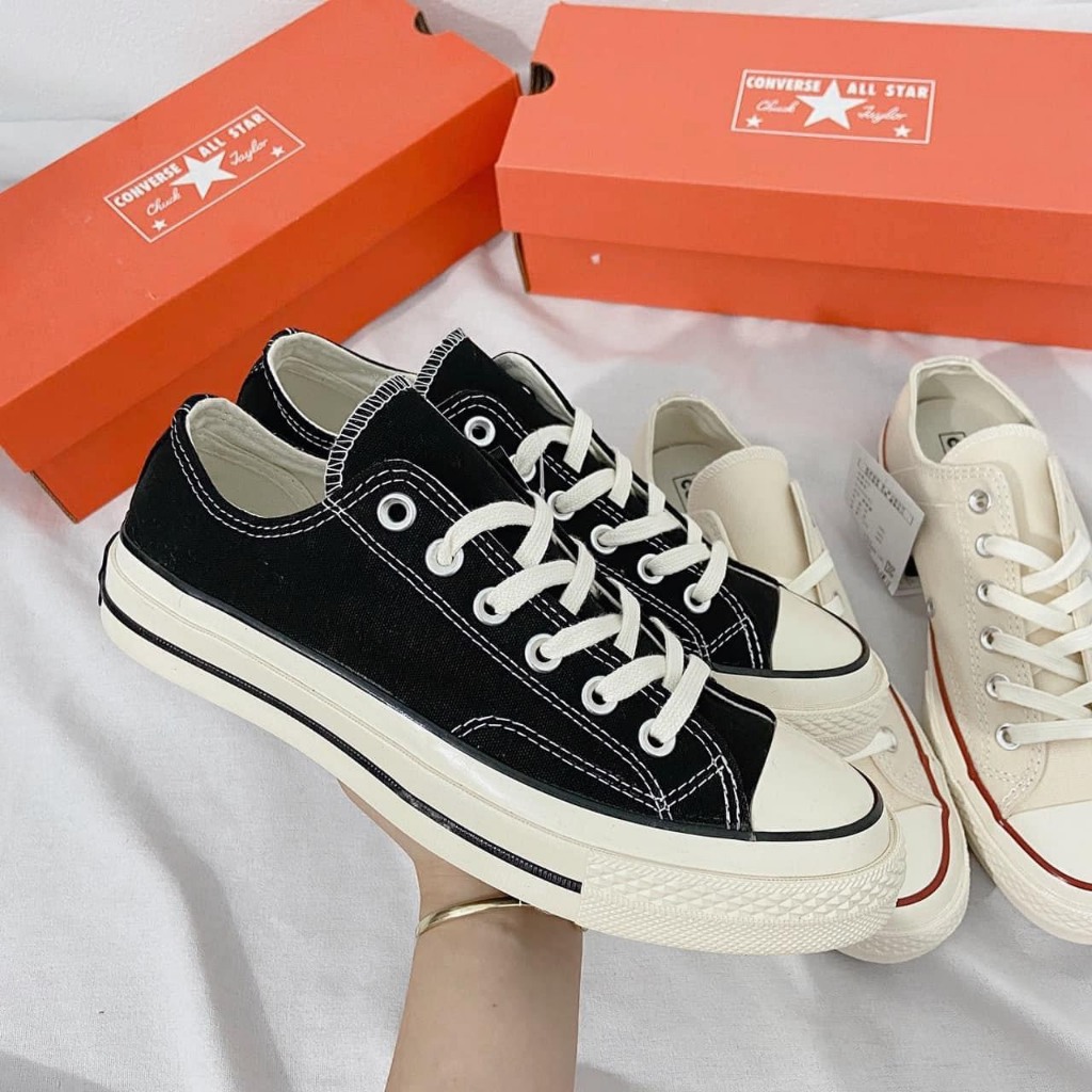 Giày Convers Chuck taylor 1970s đen trắng Cổ Cao - Cổ Thấp, Giầy CV 1970s mũi bóng Bản Classic Năng Động Full Phụ kiện