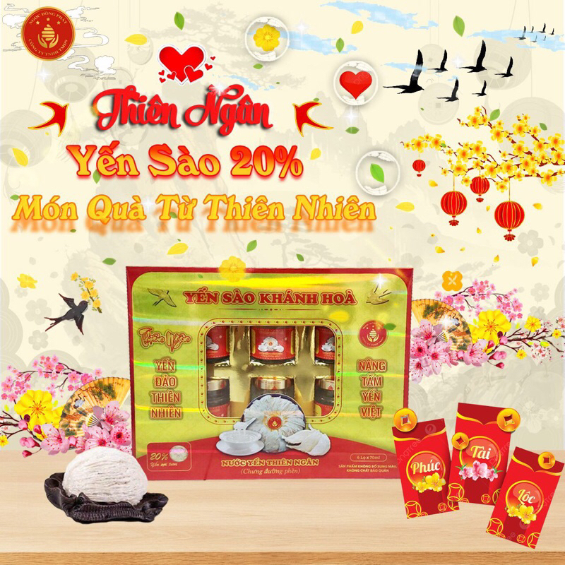 ( Hoả Tốc HCM ) Nước Yến Sào 20% Hộp Quà Tặng (Hũ 70ml x 6) Kèm Túi Xách - Tăng Cường Sức Khỏe, Bồi Bổ Cơ Thể