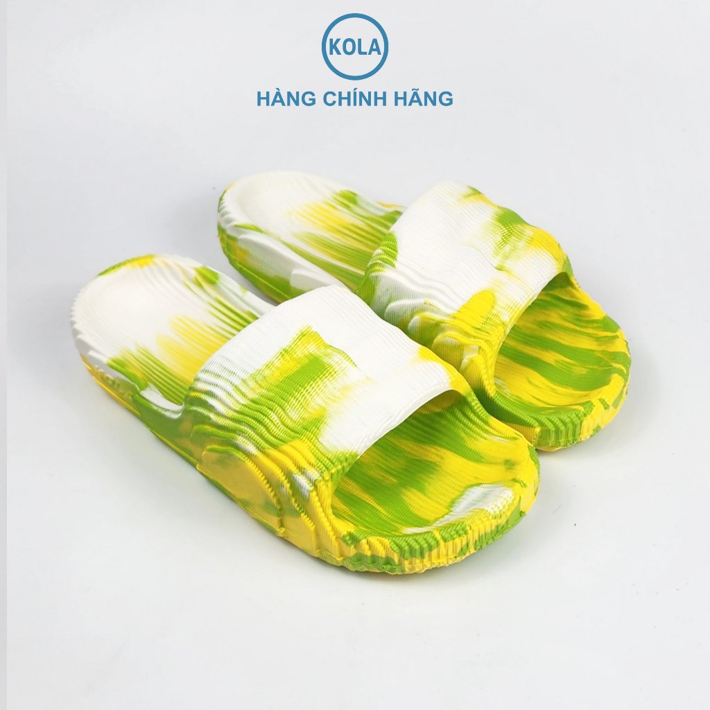 Dép đúc bắp cải quai ngang vân gỗ loang màu nguyên khối nam nữ KOLA chất liệu EVA siêu nhẹ