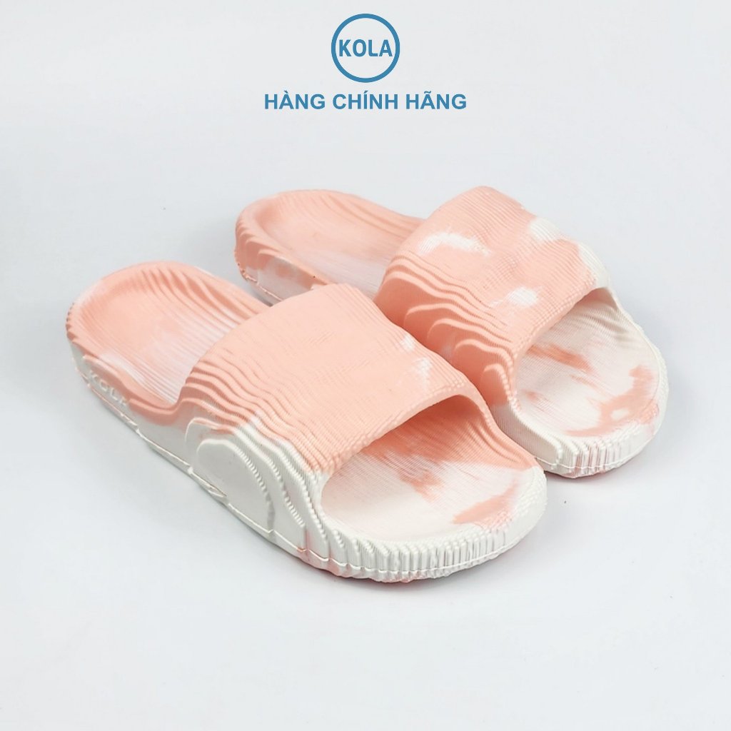 Dép đúc bắp cải quai ngang vân gỗ loang màu nguyên khối nam nữ KOLA chất liệu EVA siêu nhẹ
