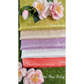 Lụa Gấm Hoạ Tiết Hoa Hồng Hàng Chính Phẩm