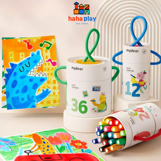 Bút sáp màu hữu cơ cho bé tô vẽ Mideer Silky Crayon, 8/12/24/36 màu, bút sáp vặn, màu an toàn