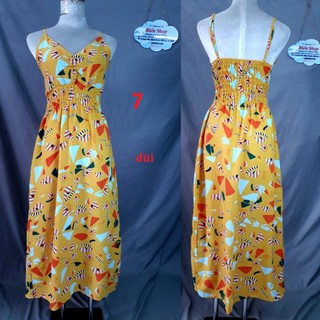 Đầm lụa 2 dây Hawai