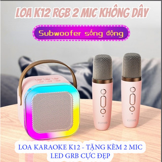 Loa karaoke mini k12 kèm 2 micro âm thanh cực hay