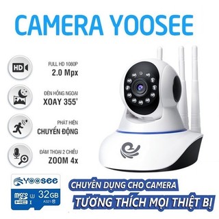 CAMERA IP WIFI YOOSEE 3 RÂU 11 LED FULL HD 2.0Mpx 1080P XOAY 306, QUAN SÁT RÕ NGÀY VÀ ĐÊM VÀ THẺ NHỚ YOOSEE CHUYÊN DỤNG.