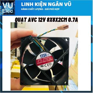 Quạt Tản nhiệt 12V 8x8CM 0.5 - 0.7A- QUạt hút gió siêu mạnh Hãng AVC - ADA - delta 12V 8x8x2.5CM