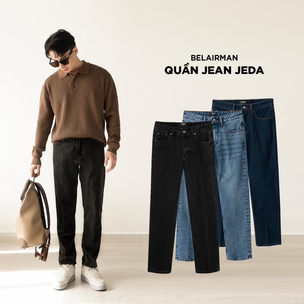 Quần jeans nam dài JEDA, trẻ trung, lịch lãm, chất vải cao cấp không bay màu dễ phối đồ chuẩn form BELAIRMAN