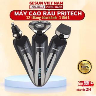 Máy cạo râu Pritech cao cấp 3in1 lưỡi cạo nổi 4D, máy cạo râu đa năng chuyên nghiệp 3 đầu cạo cực êm sát màn hình LED