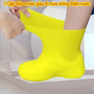Vỏ giày chống nước bọc giày ủng đi mưa cao su chống trượt vỏ giày đi mưa chống trượt bằng gel silica Dày và chịu mài mòn
