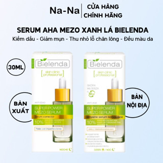 [Đủ bill] Serum Bielenda xanh lá 30 ml Super Power Mezo Correcting giúp giảm mụn, mờ thâm, làm đều màu da