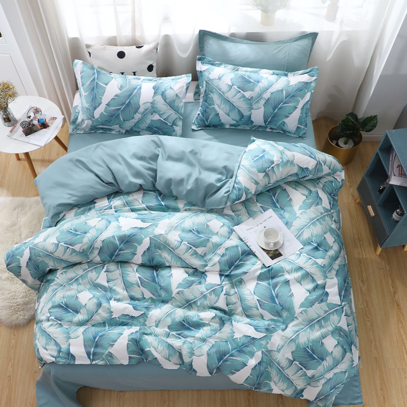 Bộ Chăn Ga Gối Đệm 4 Món - Grap Giường Ga Giường Cotton Cao Cấp Xinh Lung Linh