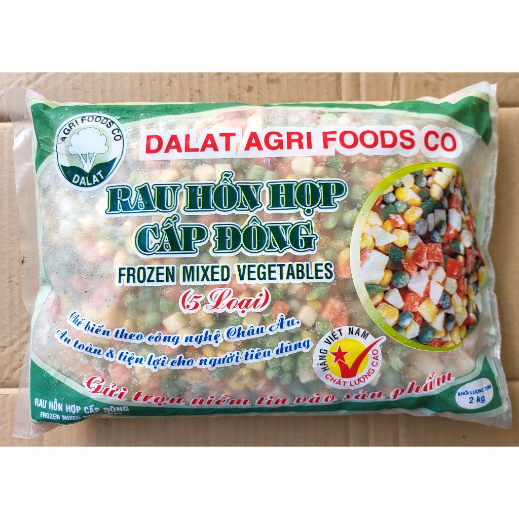 (TÚI LỚN 2 Kg) RAU CỦ HỖN HỢP CẤP ĐÔNG DALAT AGRI FOODS Mixed Vegetabl