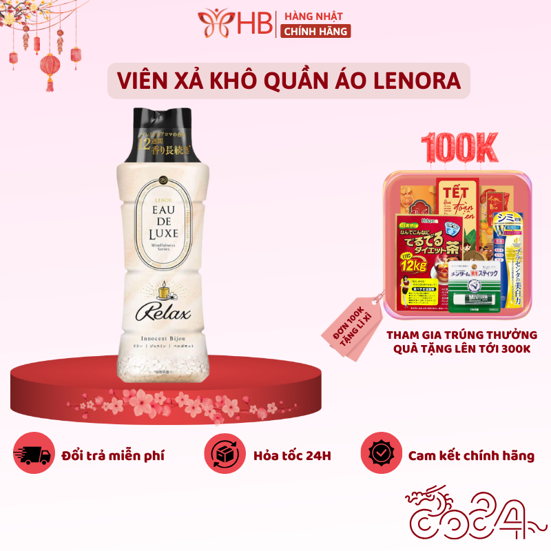 Viên xả khô quần áo Nhật Bản P&G Lenor Eau De Luxe Relax 520ml