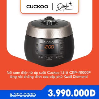 Nồi cơm điện tử áp suất cuckoo 1.8 lít crp-r1000f màu đen - lòng nồi chống dính