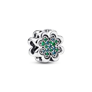 Charm xỏ pandora cỏ bốn lá may mắn 1535 - charm chuẩn bạc s925