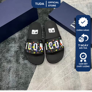 Dép lê icon quai ngang, dép dsq2 nam quai ngang vẩy sơn mới nhất đế cao su chống thấm nước
