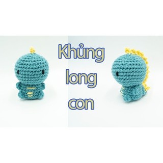 Móc khoá hình khủng long bằng len