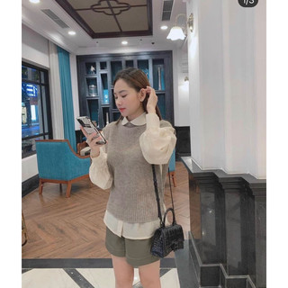 áo sơ mi cổ sen tay bồng