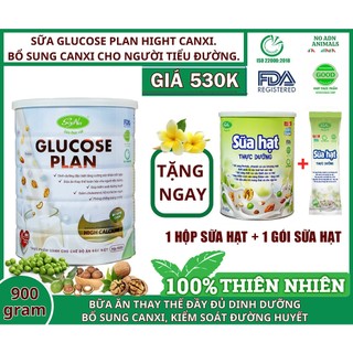 Sữa thực vật Soyna Glucose Plan Canxi 900g chính hãng tặng kèm 1 hộp Sữa Hạt và 1 gói Sữa Hạt