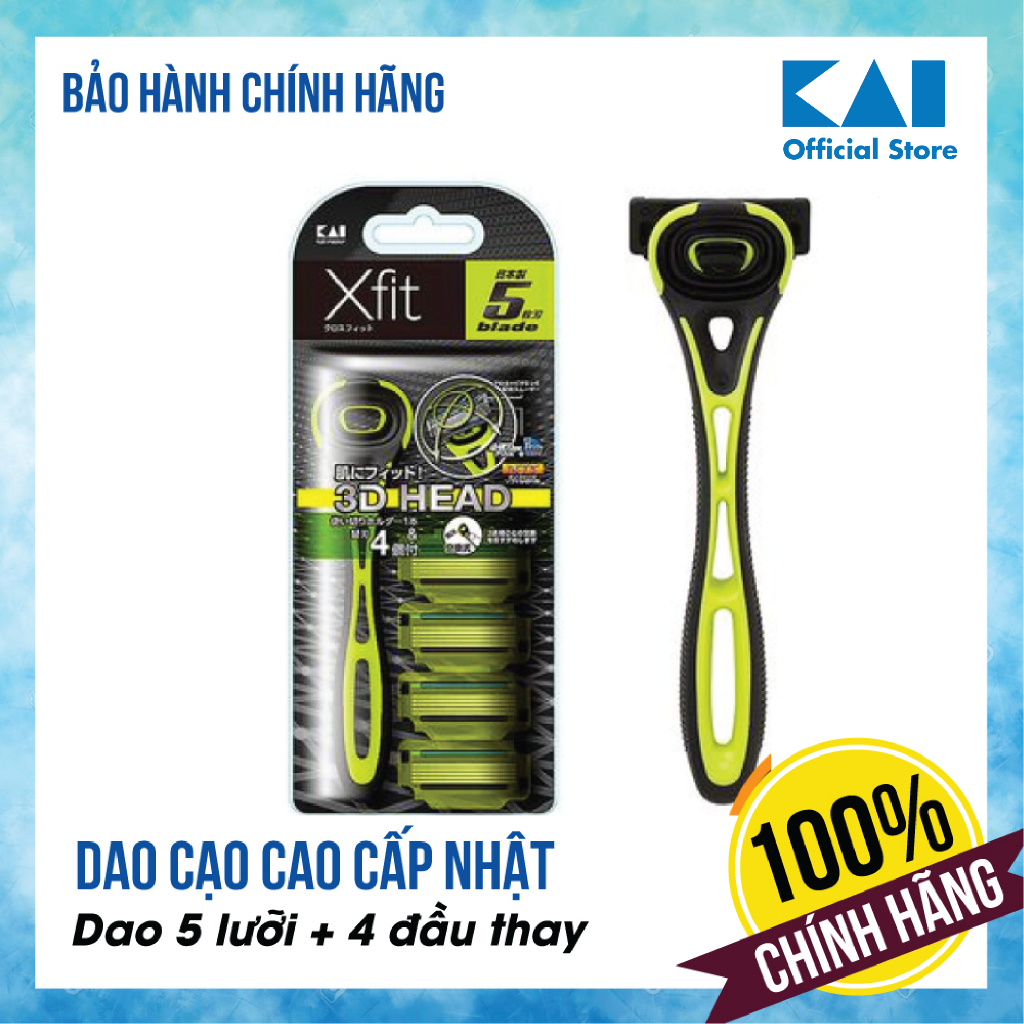 [CHÍNH HÃNG] Dao cạo râu 5 lưỡi 4 đầu thay Nhật Xfit 5 Blade sắc bén có gel cạo êm (hộp dài)- BH 12 tháng 1 ĐỔI 1