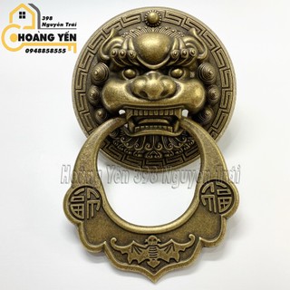 Tay nắm cửa cổng mặt sư tử bằng đồng, Mặt bích sư tử, Tay kéo cửa đầu lân bằng đồng, Tay gõ cửa, Mặt hổ phù đồng gắn cửa