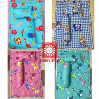 (CHO CHỌN MÀU) Bộ nệm gối (chăn gối) cotton LỚN cho bé đi nhà trẻ