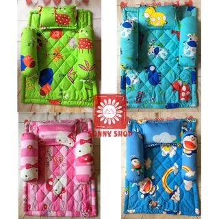 (CHO CHỌN MẪU) Bộ nệm gối (chăn gối) cotton cho bé sơ sinh đến 2 tuổi/ Bộ nệm lót nhà trẻ, nôi