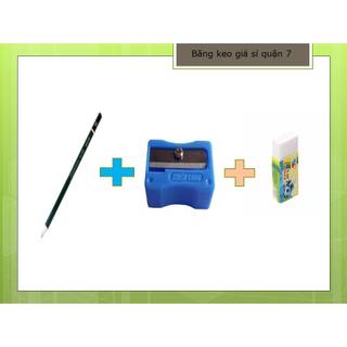 Combo học tập viết chì 2b+ đồ chuốt thiên long+ 1 gôm tẩy e-06 thiên long