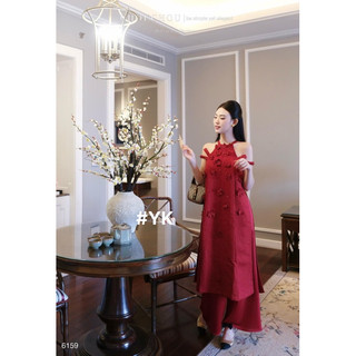 YẾM TƠ CÁCH ĐIỆU ÁO DÀI KIỂU PHÁP CỔ ĐIỂN TIỂU THƯ CÚC CÀI SAU (ảnh video thật ở cuối)