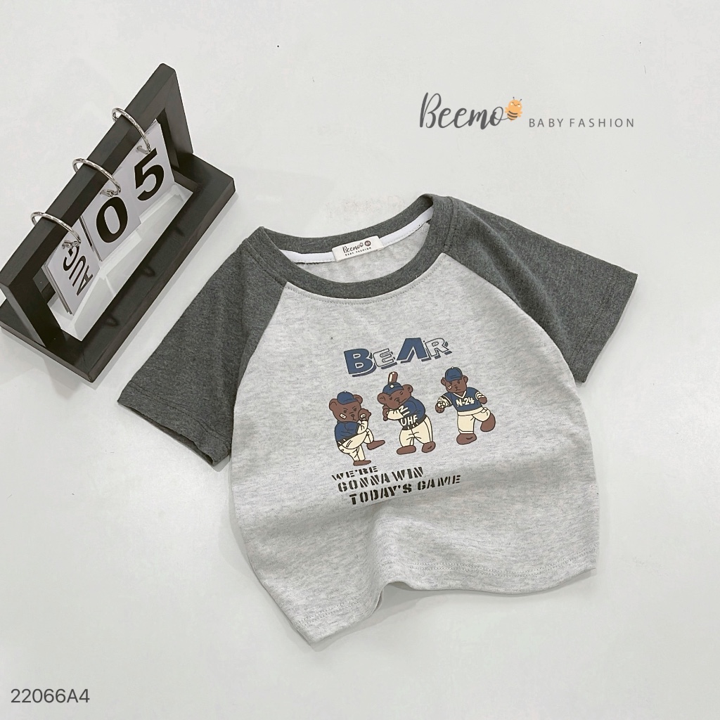 Áo thun cộc tay cho bé BEEMO, chất liệu cotton, thiết kế tay áo raglan B263