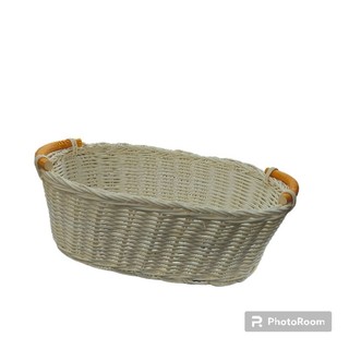 Khay mây trắng oval đựng đồ Phong cách Hàn Quốc