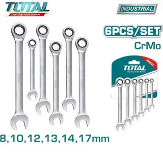 Bộ 6 cờ lê vòng miệng 2 chiều tự động total tht102rk566/tht102266