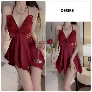 Váy ngủ lụa phối ren khoét lưng gợi cảm  hàng loại 1 chính hãng GUIRUO DESIRE VN-3945