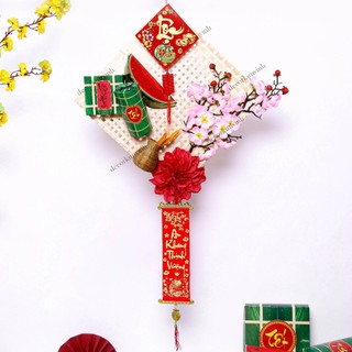 Mẹt hoa tết met15 mẹt tết chữ lắc pin kèm đèn, mẹt hoa trang trí tết xuân