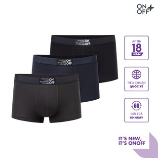 Combo 3 quần lót nam ONOFF cotton USA dáng trunk kháng khuẩn, mềm mát - 18UO23A055