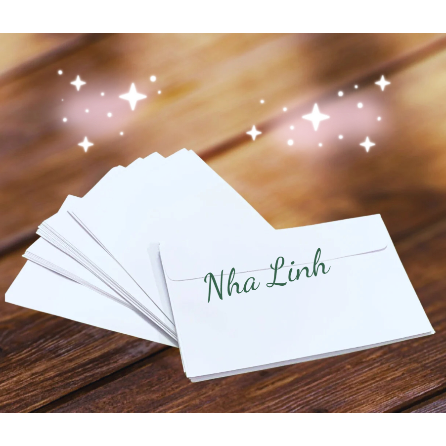 Bao thư trắng 12x18, 12x22cm định lượng 80 gsm ( 50 -100cái/ xấp) bao thư dày, trắng sáng không keo